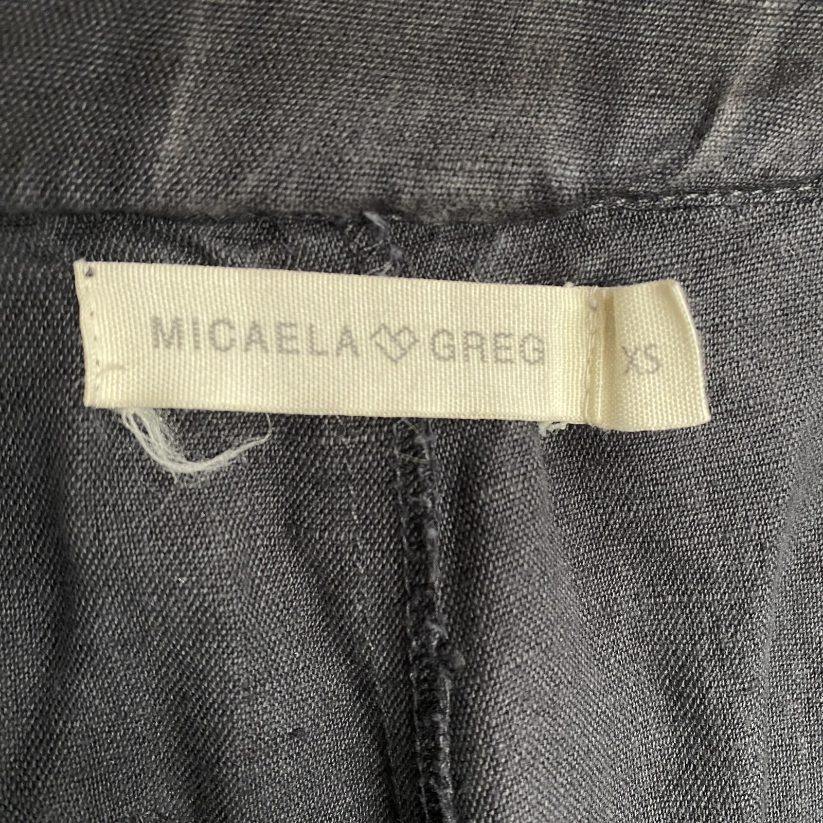 Micaela Greg Barrel Pants Womens Xs Gray Linen Cotton Pleated Cuffed Ankle — image 8 of 8